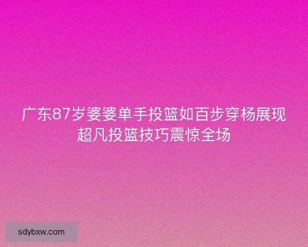 广东87岁婆婆单手投篮如百步穿杨展现超凡投篮技巧震惊全场