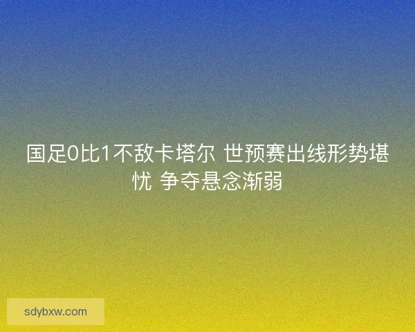 国足0比1不敌卡塔尔 世预赛出线形势堪忧 争夺悬念渐弱